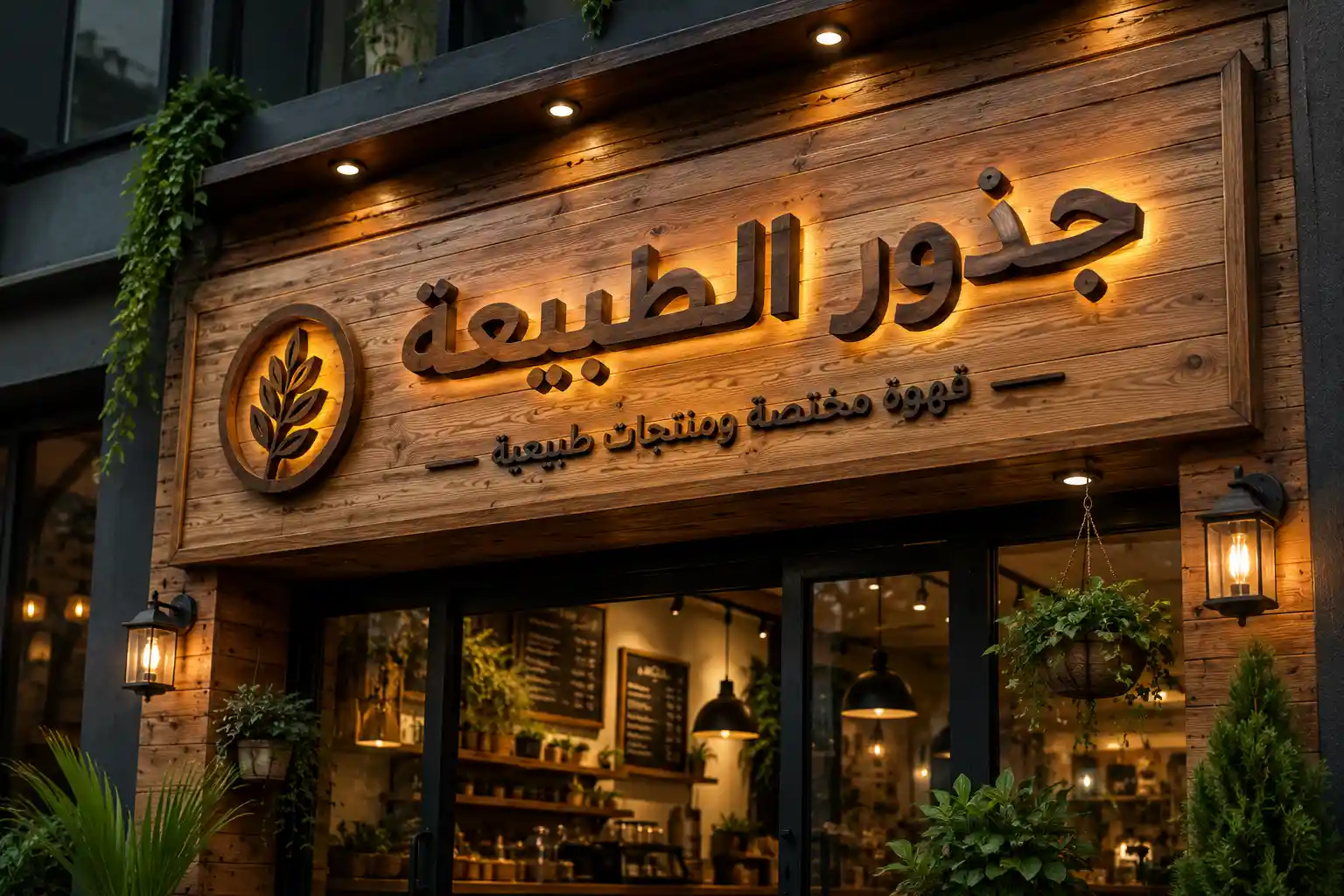اشكال يفط محلات خشب مضيئة