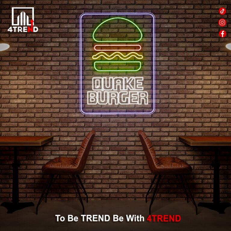 لافتة نيون "برجر"مضيئة - ديكور لمطعم