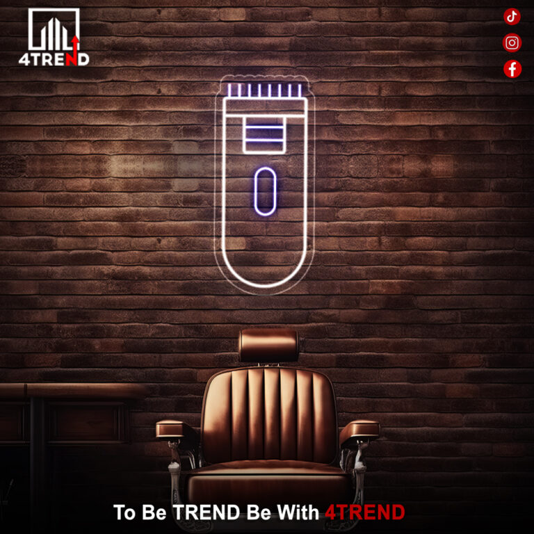 لافتة نيون “ماكينة حلاقة” – ديكور صالون حلاق