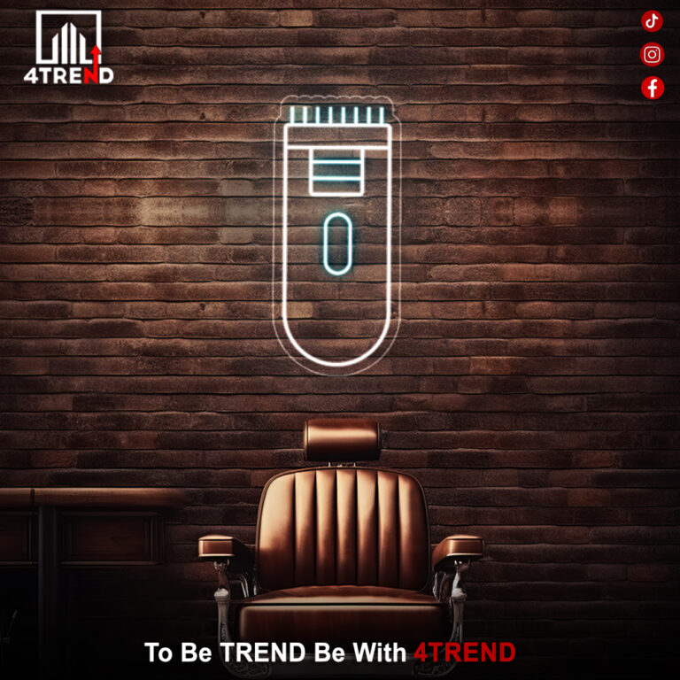 لافتة نيون “ماكينة حلاقة” – ديكور صالون حلاق