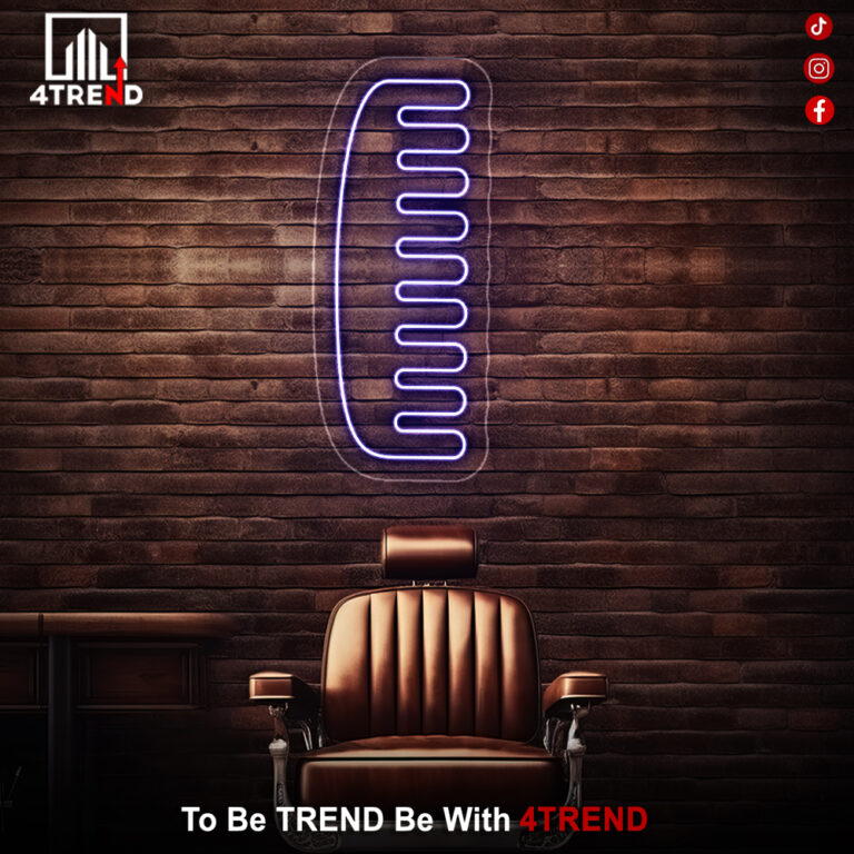 لافتة نيون "مشط" – ديكور لـ صالون الحلاقة