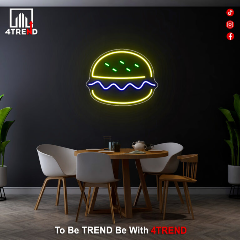 لافتة نيون "ساندوتش برجر" - ديكور مطاعم برجر