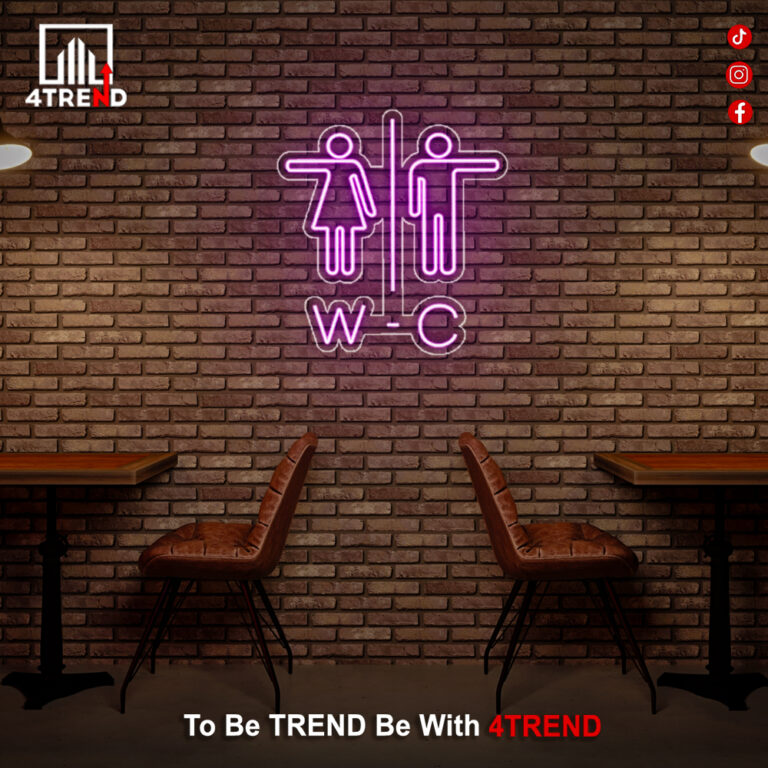 لافتة نيون "W-C" - لتواليت المطاعم والكافيهات