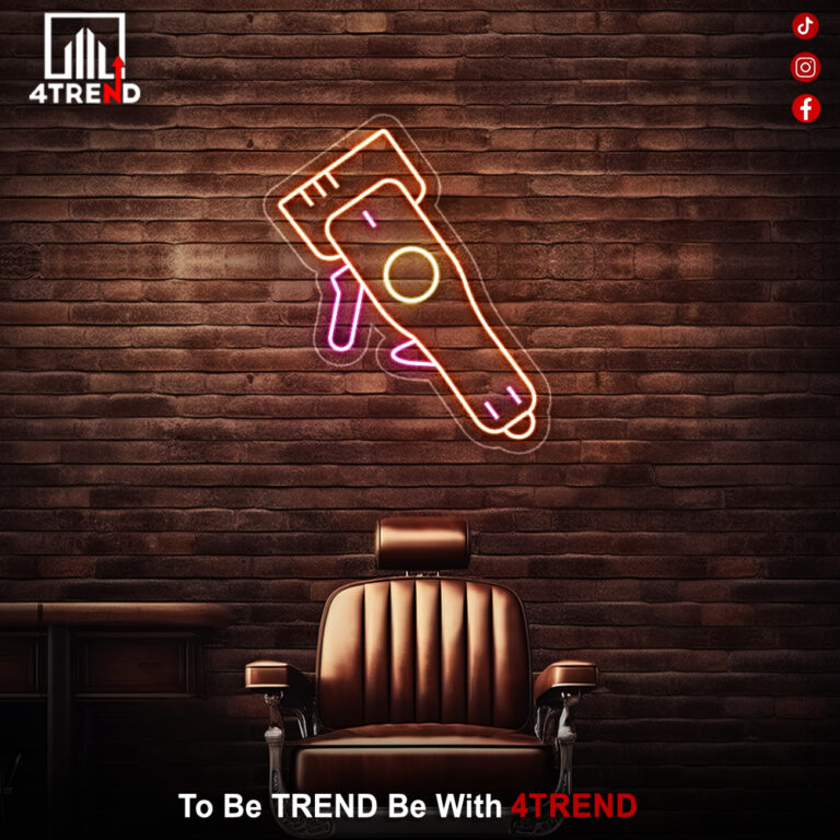 لافتة نيون “ماكينة حلاقة” – ديكور صالون الحلاق