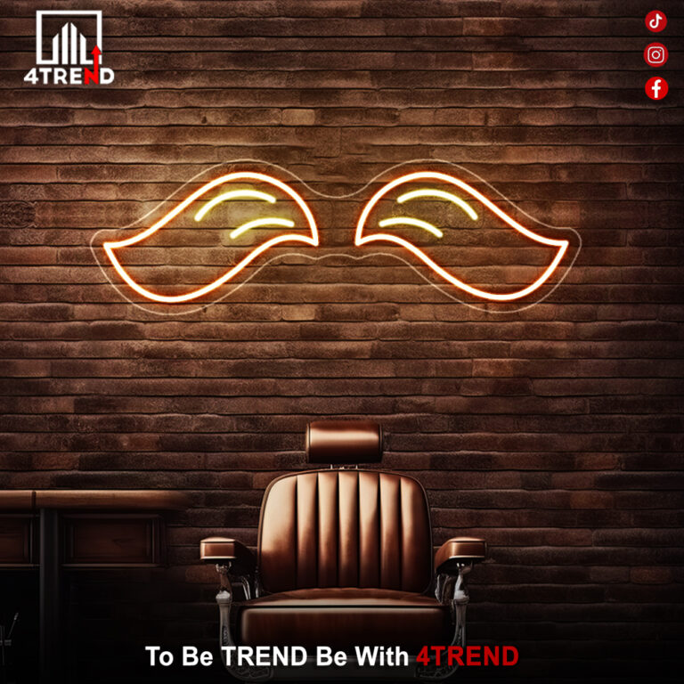 لافتة نيون "شنب" – ديكور صالون الحلاق