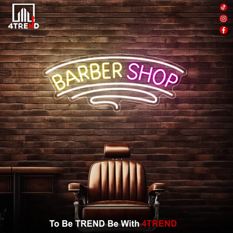 لافتة نيون بالأسم – ديكور صالون الحلاق