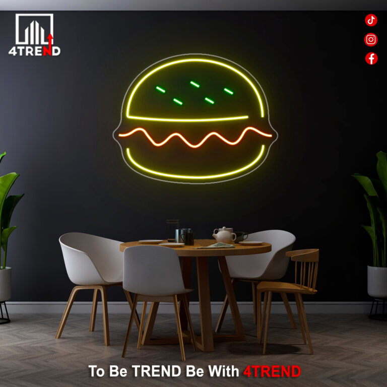 لافتة نيون "ساندوتش برجر" - ديكور مطاعم برجر