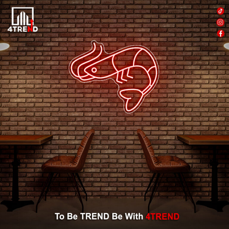 لافتة نيون "سمكة"– ديكور للمطاعم