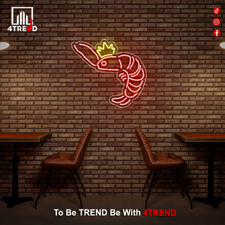 لافتة نيون "جمباري"– ديكور لمطعم سمك