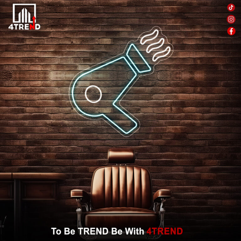 لافتة نيون "مجفف شعر" – ديكور صالون الحلاقة