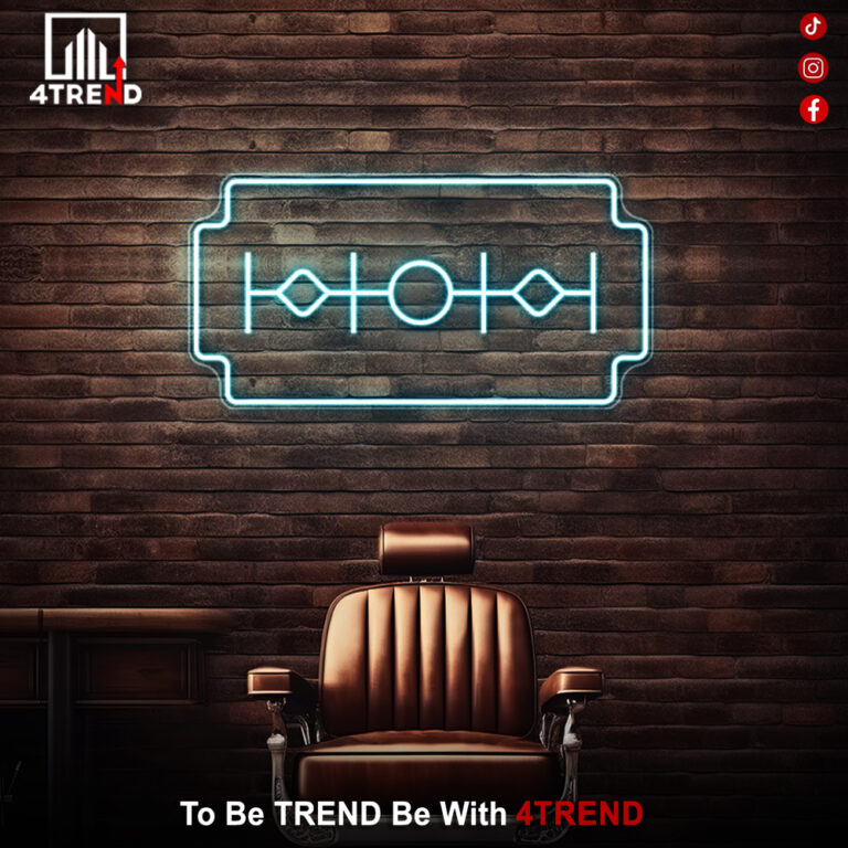 لافتة نيون "موس" – ديكور لـ صالون الحلاقة