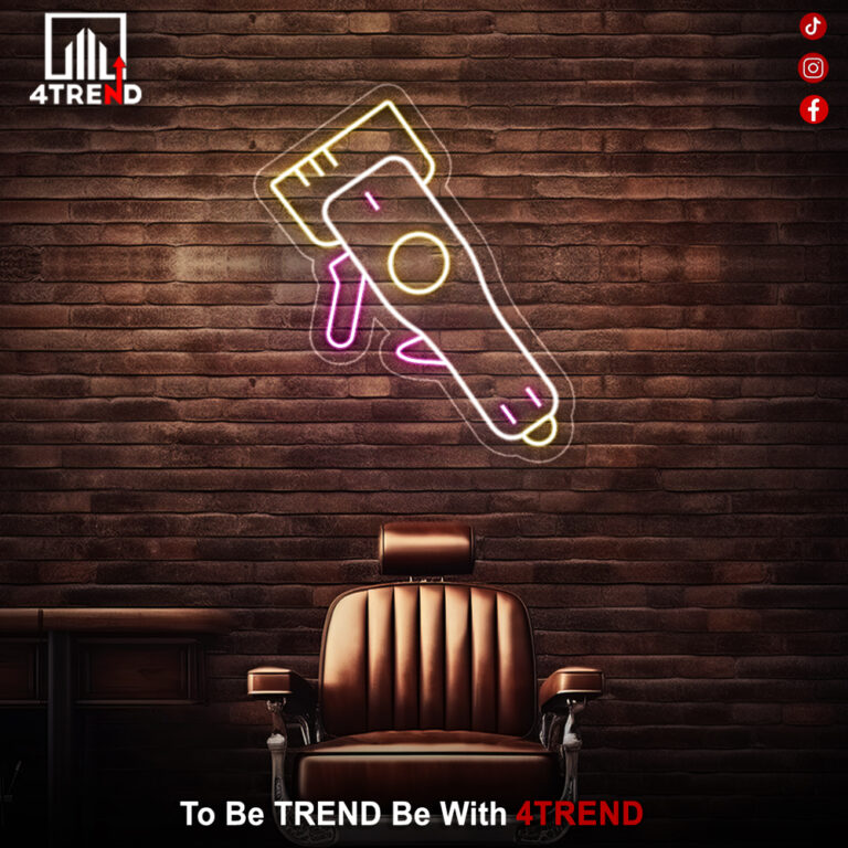 لافتة نيون “ماكينة حلاقة” – ديكور صالون الحلاق