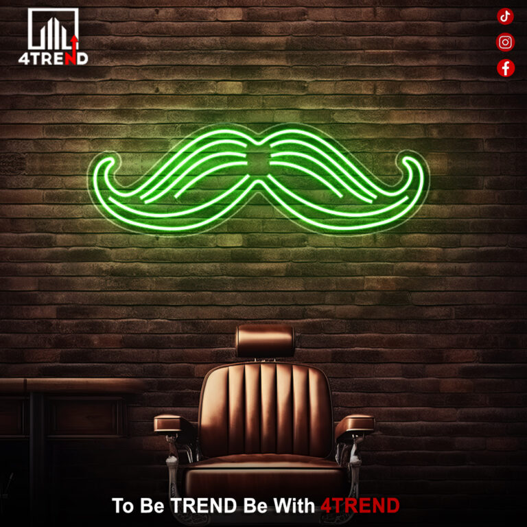 لافتة نيون "شنب" – ديكور صالون الحلاقة