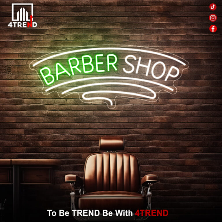 لافتة نيون بالأسم – ديكور صالون الحلاق