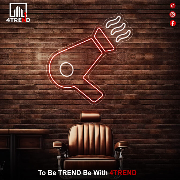 لافتة نيون "مجفف شعر" – ديكور صالون الحلاقة