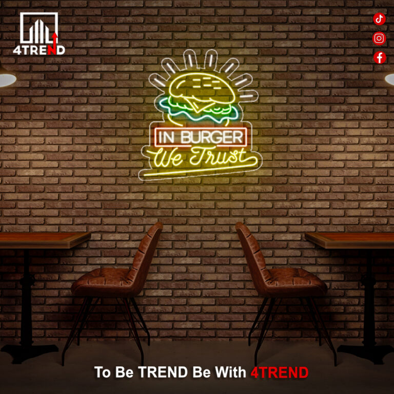 لافتة نيون مضيئة - ديكور لـمطعم برجر