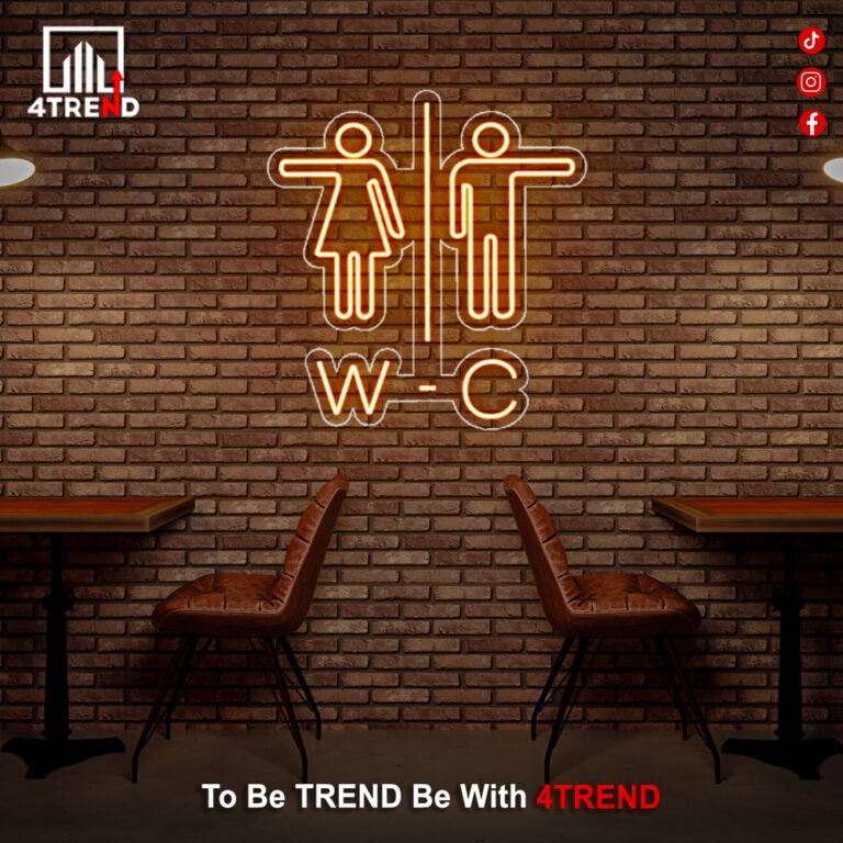 لافتة نيون "W-C" - لتواليت المطاعم والكافيهات