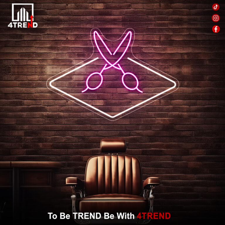 لافتة نيون "مقص" – ديكور لـ صالون الحلاقة