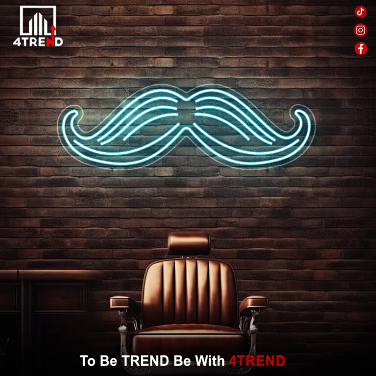 لافتة نيون "شنب" – ديكور صالون الحلاقة