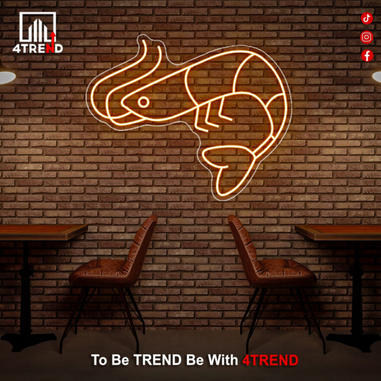 لافتة نيون "سمكة"– ديكور للمطاعم