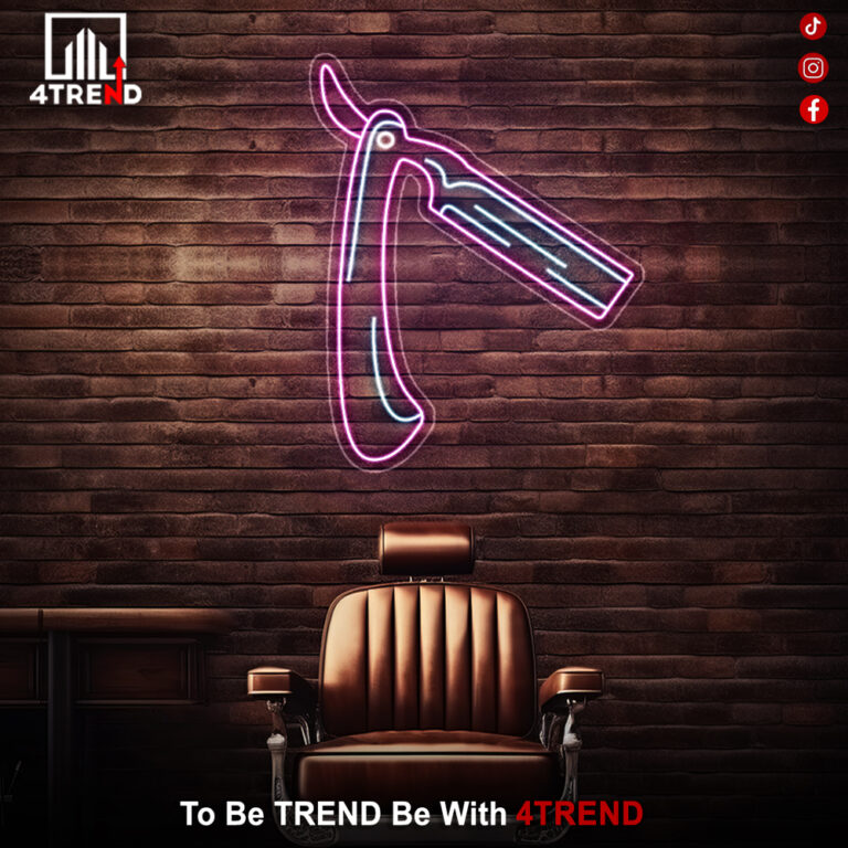 لافتة نيون موس حلاقة ديكور صالون الحلاق