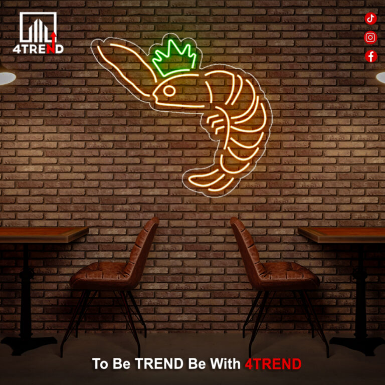 لافتة نيون "جمباري"– ديكور لمطعم سمك