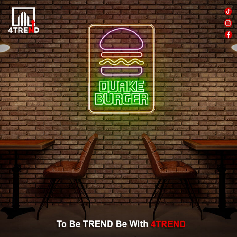 لافتة نيون "برجر"مضيئة - ديكور لمطعم