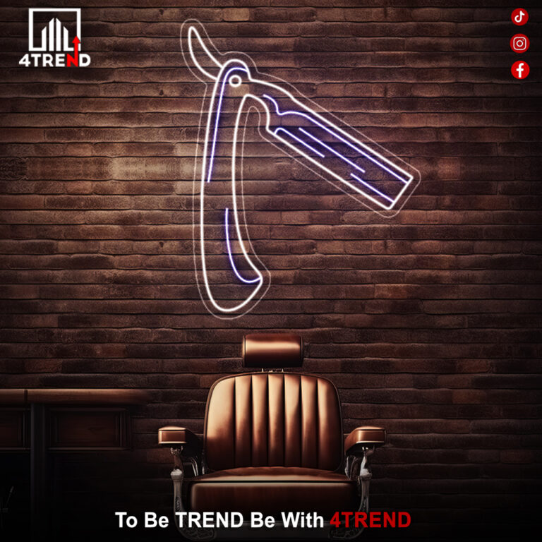 لافتة نيون موس حلاقة ديكور صالون الحلاق