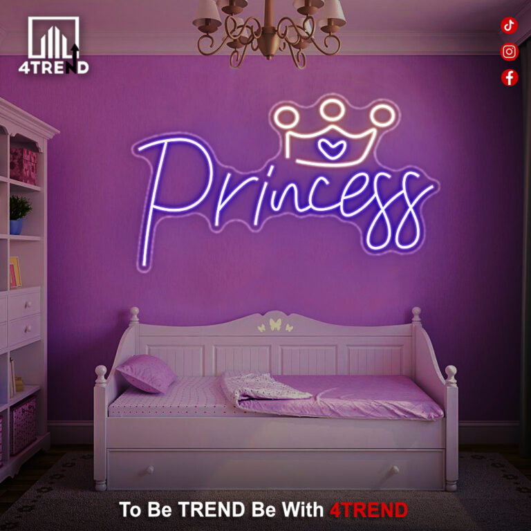 لافتة نيون مضيئة “Princess”
