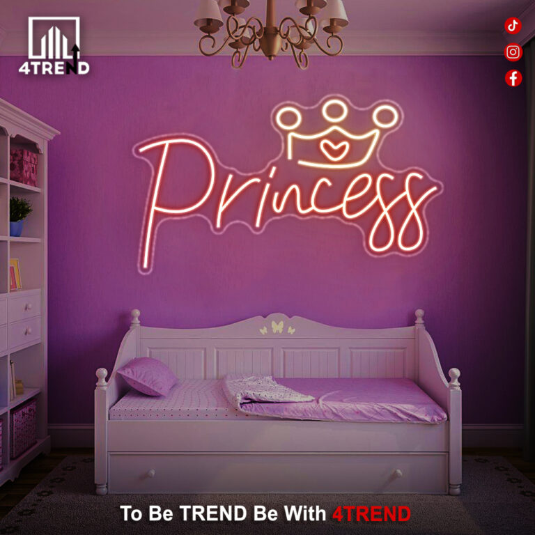 لافتة نيون مضيئة “Princess”