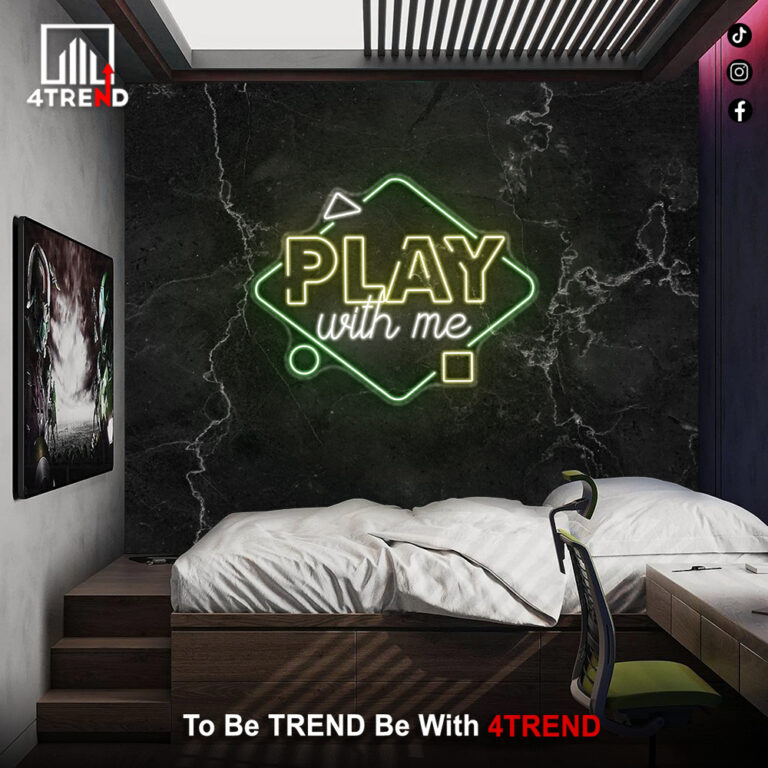 لافتة نيون مضيئة - ديكور غرفة الألعاب