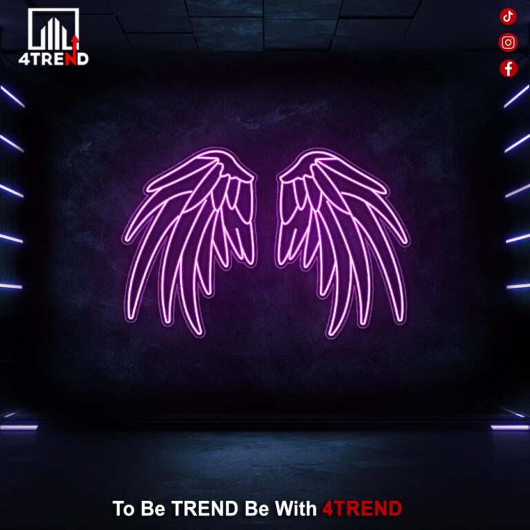 ديكور أجنحة نيون مضئ