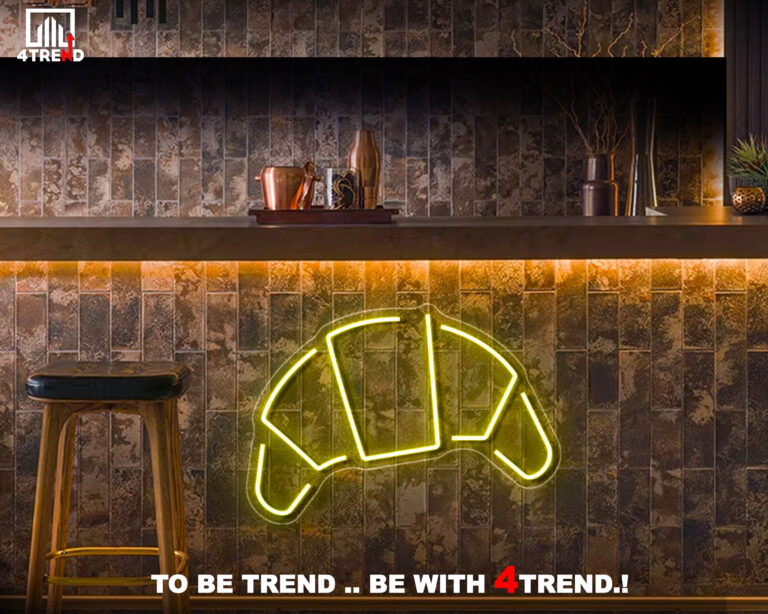 لافتة نيون مضيئة "كروسون" - ديكور محل مخبوزات