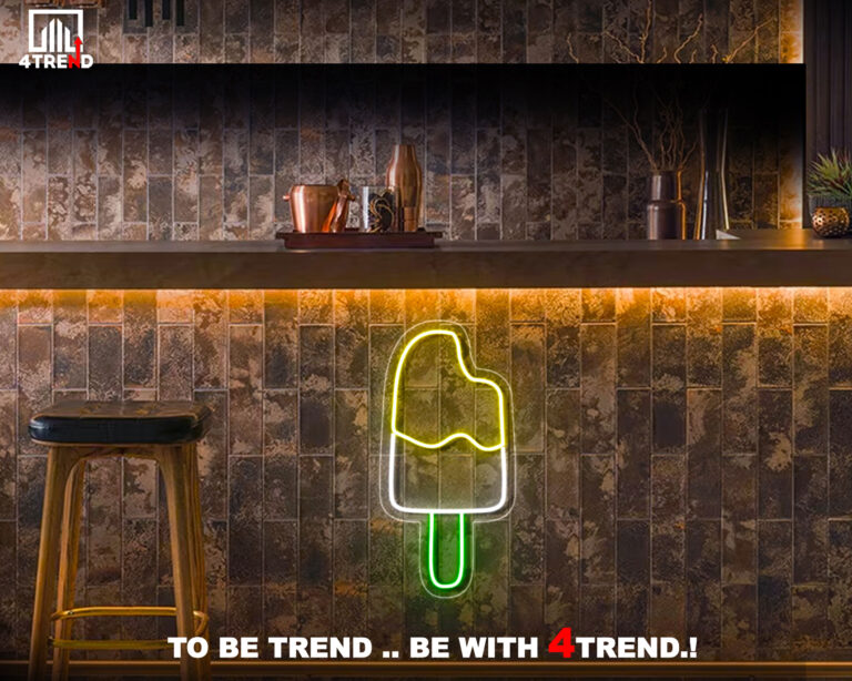 لافتة نيون "ايس كريم" - ديكور محل حلويات