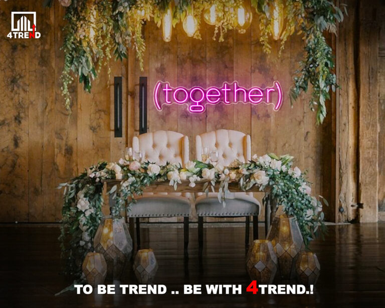 لافتة نيون ليد " Together" - ديكور كوشة