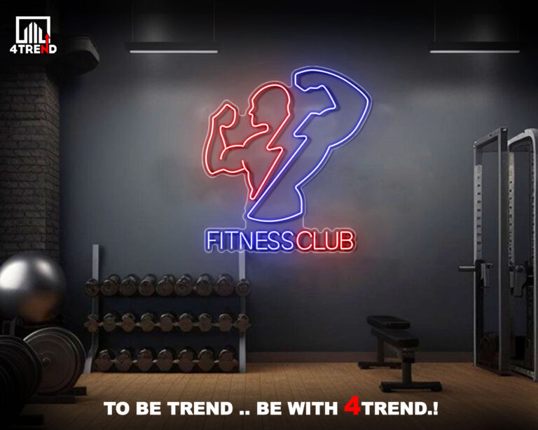 ديكور نيون رياضي مضيئ لصالة الجيم والنوادي