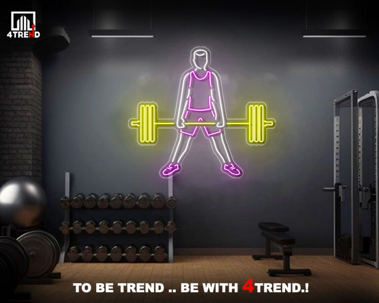 ديكور نيون رياضي لصالة الجيم