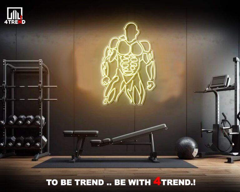 تصميم لافتة نيون مميزة لصالة الجيم