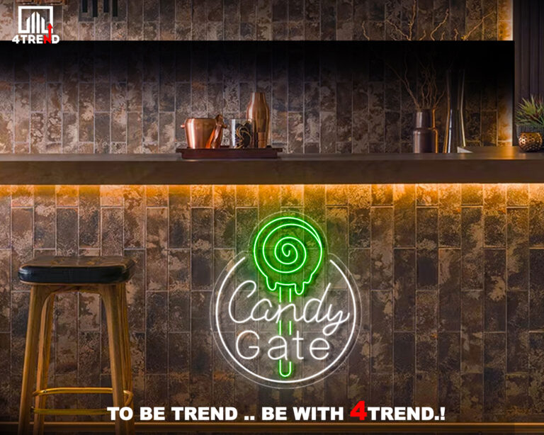 لافتة نيون " Candy Gate" - ديكور نيون لمحلات الحلويات