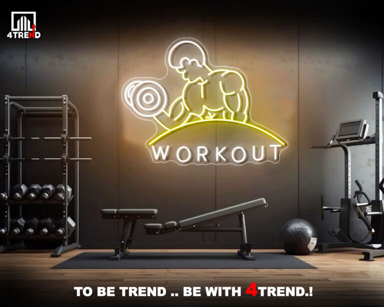 لوحة نيون بتصميم رياضي لديكور صالة التمرين