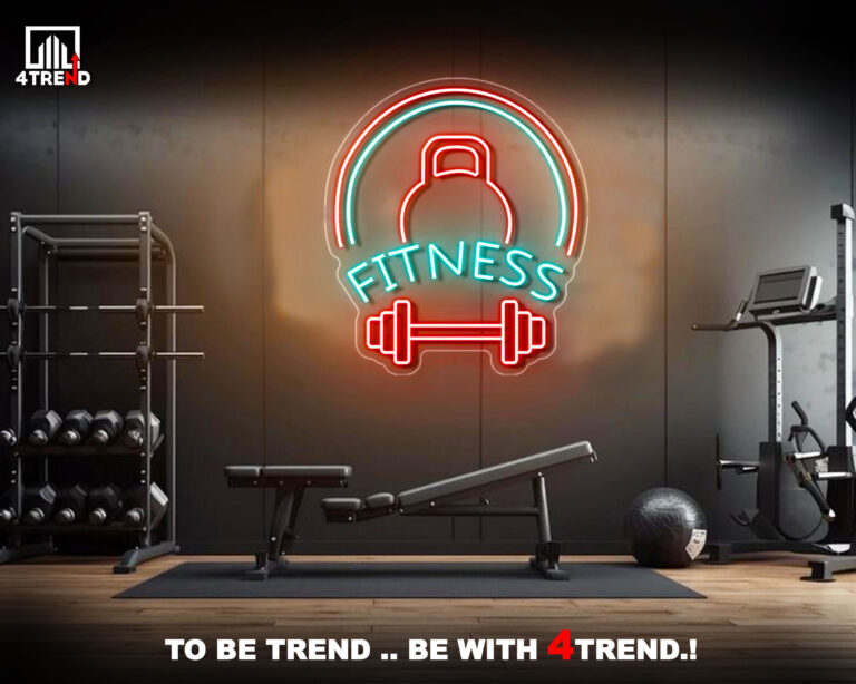 لافتة نيون "Fitness" - ديكور صالة GYM