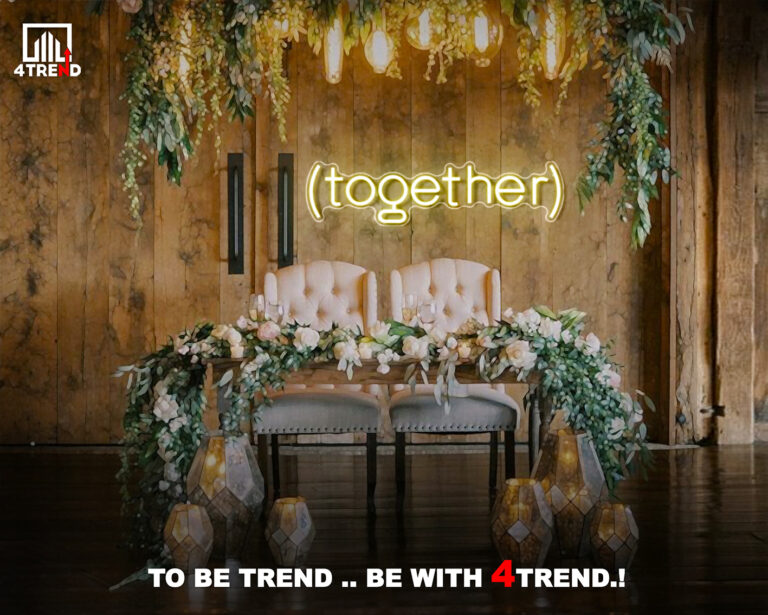 لافتة نيون ليد " Together" - ديكور كوشة
