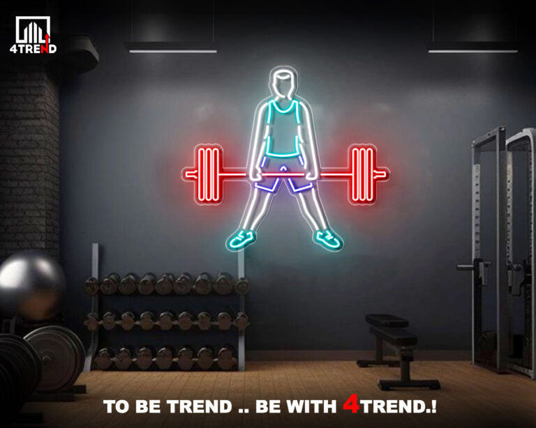 ديكور نيون رياضي لصالة الجيم