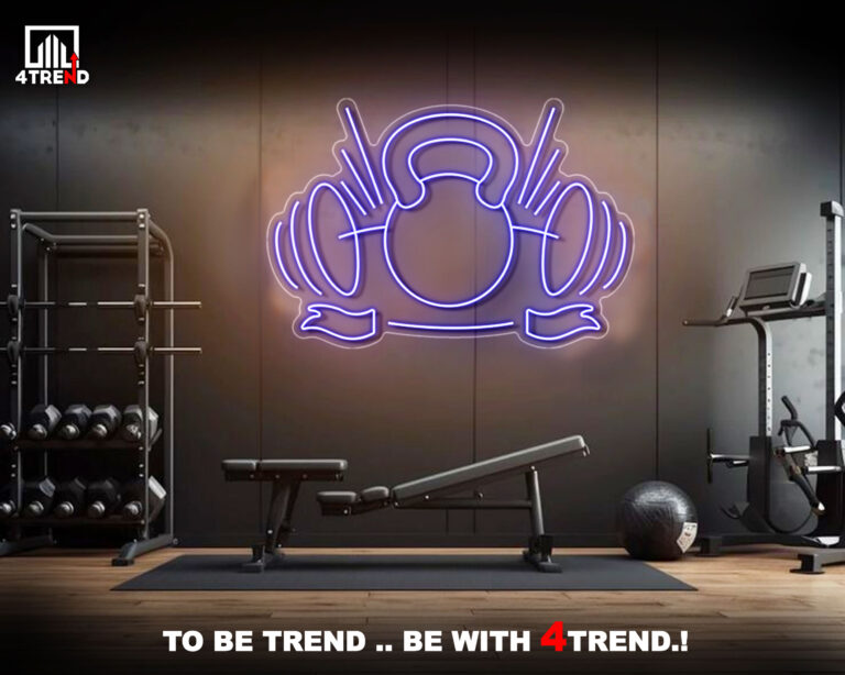 تصميم لافتة نيون لصالة الجيم